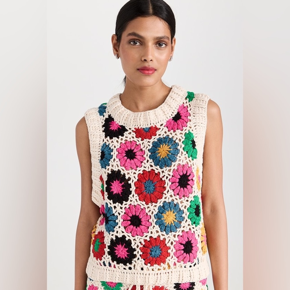 Farm Rio Multi Circles Crochet Vest - Picture 7 of 9